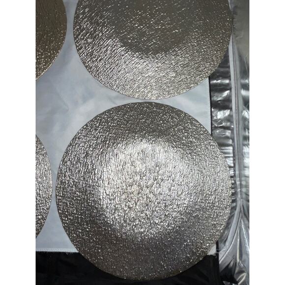 NEW AKCAM TURKISH GLASS GOLD RAINBOW IRIDESCENT DINNER PLATE SET/4 - Picture 15 of 15